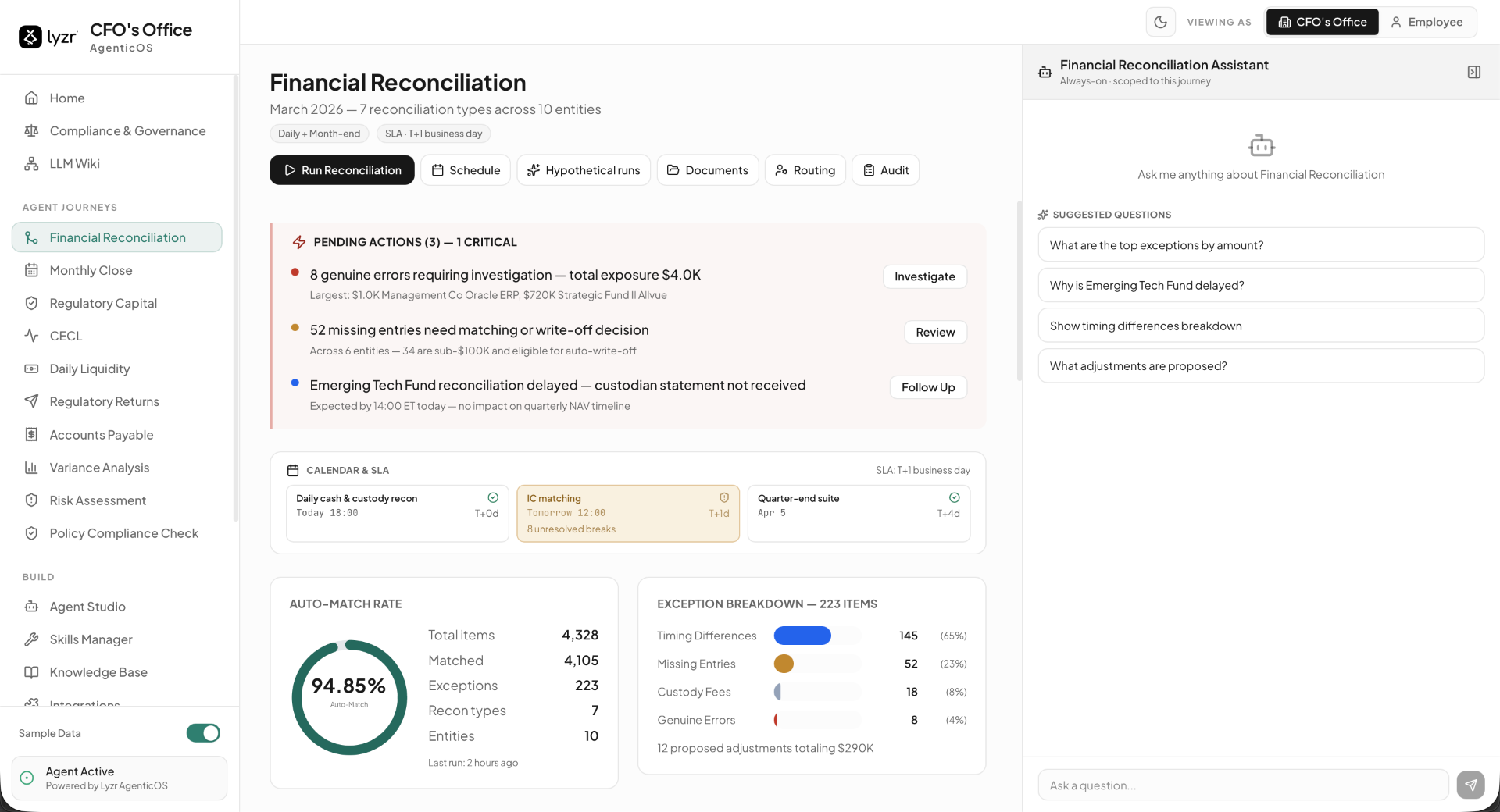 CFO AgenticOS — Financial Reconciliation workflow